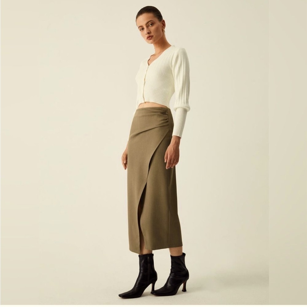 Commense Maple Wrap Slit Midi Skirt size S, 26 -27 inches waist. NWOT .